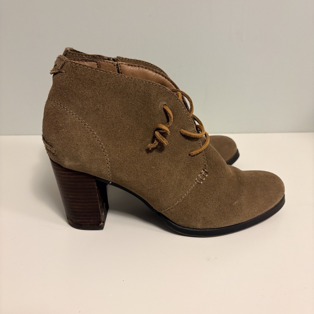 Sperry Women's Dasher Gale Boot Size 11 Block Heel Bootie Tan Brown Suede